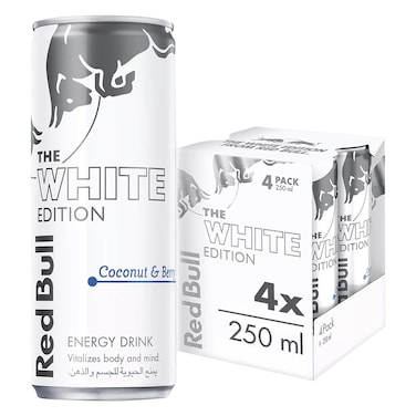 ريد بول - مشروب الطاقة النسخة البيضاء 250مل × 4