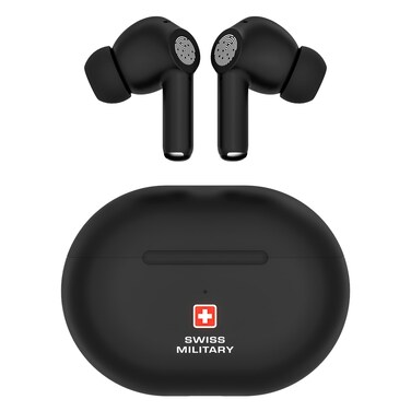 Swiss Military Delta 5 Truly Wireless Bluetooth In-Ear Earbuds Black