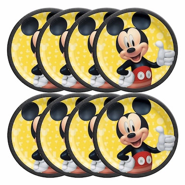 Mickey Mouse Paper Plates, 9 in, 8 Pieces