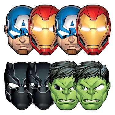 Marvel Power Unite Paper Mask, 8 Pieces