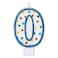 Polka Dots Number 0 Birthday Candle, 3 Inch, Colorful Wax