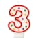 Polka Dots Birthday Candle, Number 3