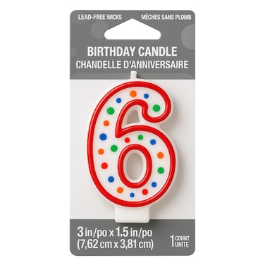 شمعة عيد ميلاد منقط رقم 6