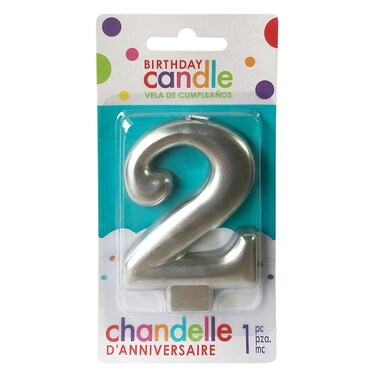 شمعة معدنية رقم 2، فضية