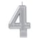 Silver Numeral Metallic Candle N4