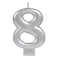 Silver Numeral Metallic Candle N8