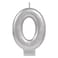 Silver Numeral Metallic Candle N0