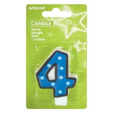 DOTS - Candle with Black Border Number 4