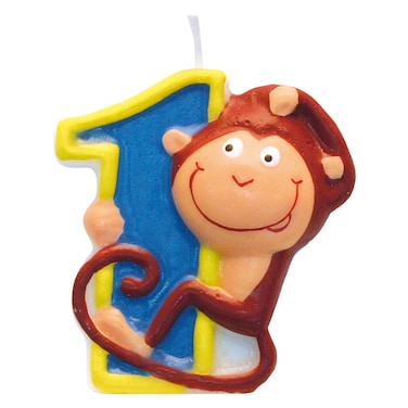 Safari Number 1 Cake Candle Jungle Party 5cm