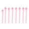 Spiral Birthday Candles with Star Tips, Light Pink, 2.5 Inch