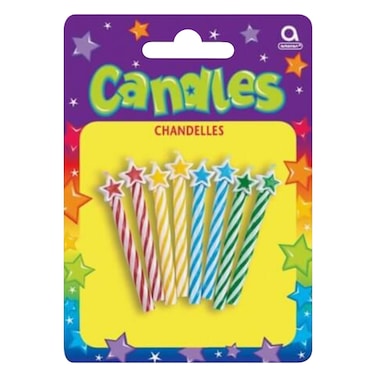 Assorted Spiral Candles With Stars