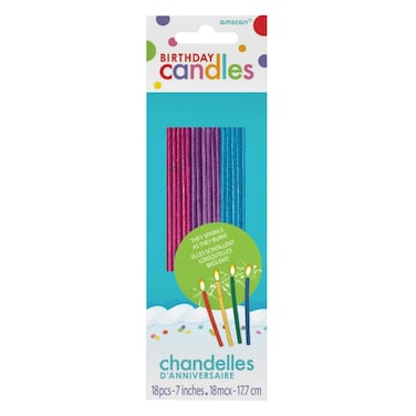 Sparkling Glitter Candle Sparklers 7 Inches, 18 Pieces