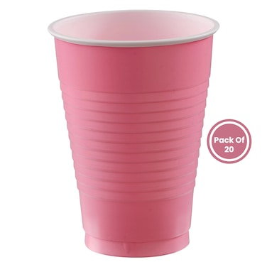 Amscan New Pink Plastic Cups 12oz 20 Count