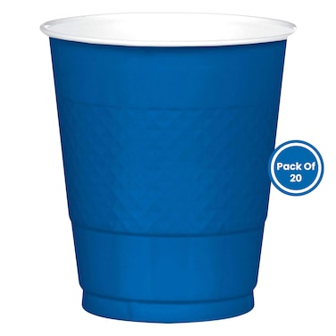 أكواب زرقاء ملكية زاهية، 12 أونصة، 20 قطعة