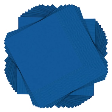 Royal Blue Beverage Napkins, 2-Ply, 5" x 5", 40 Pieces
