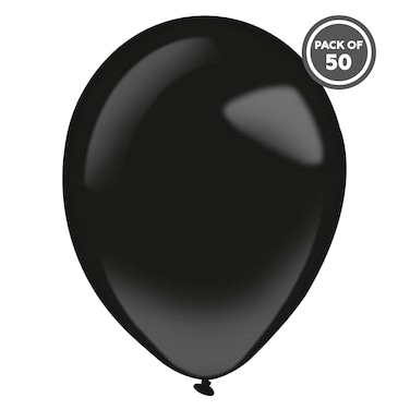 بالونات لاتكس سوداء أنيقة، 11 بوصة، 50 قطعة