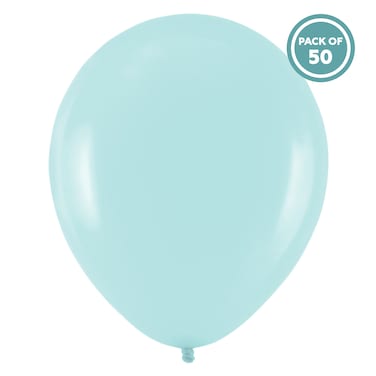 بالونات لاتكس ماكارون زرقاء سماوية، 11 بوصة، 50 قطعة