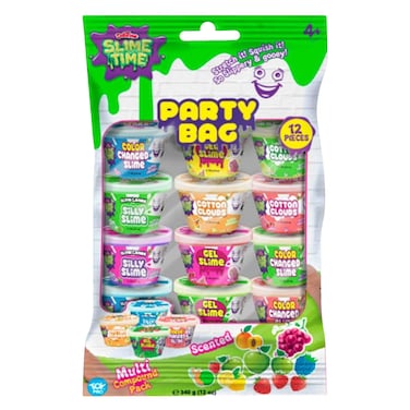Doh-Time Slime Time Scented Multi Compound Cans Novelties Party Bag 340g 12 PCS