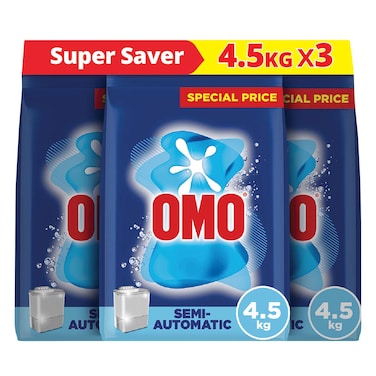 اومو  اكتيف مسحوق غسيل  للغسالات نصف أوتوماتيكية 4.5 كجم × 3