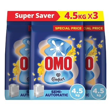 OMO Comfort Detergent Powder High Foam, Semi-Automatic 4.5kgx3