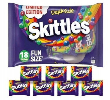 Skittles Dark Side Candy, 18g x 18 Packets