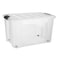 Simplify Rolling Storage Box With Clips Transparent 52L