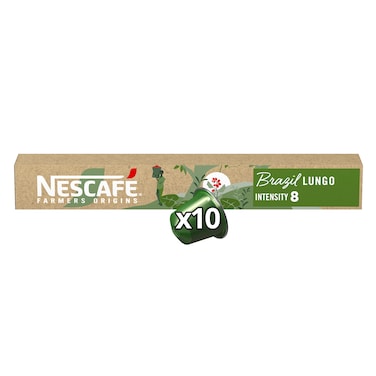 NESCAF&Eacute; FARMERS ORIGINS - BRAZIL Coffee Capsules Tube of 10, 44g (Compatible wih Nespresso Machines)