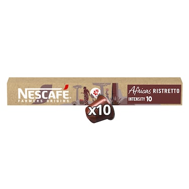 NESCAF&Eacute; FARMERS ORIGINS - AFRICAS Coffee Capsules Tube of 10, 44g (Compatible wih Nespresso Machines)