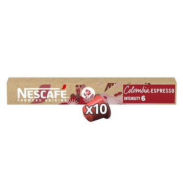 NESCAF&Eacute; FARMERS ORIGINS - COLOMBIA Coffee Capsules Tube of 10, 44g (Compatible wih Nespresso Machines)