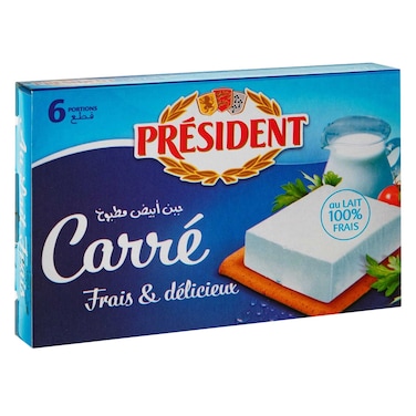 بريزيدنت جبنة مربعات، عبوة 6 قطع، 84 جرام