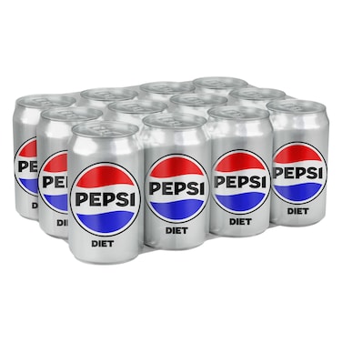 Pepsi Diet Can 360ml, Pack of 12