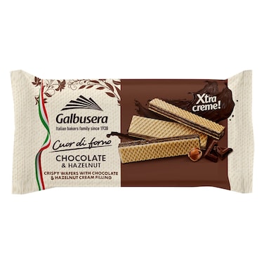Galbusera Cuor Di Forno Wafer, Crispy Wafers With Gianduja Cream Filling, 45g