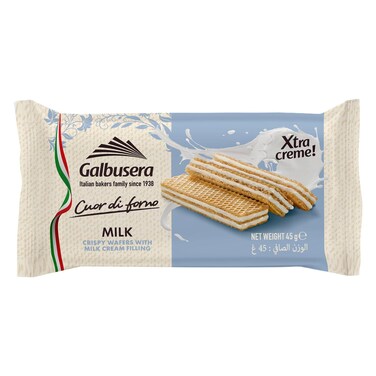 ويفر جالبوسيرا كور دي فورنو، ويفر مقرمش مع حشوة كريمة الحليب، 45 جرام