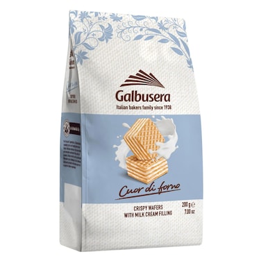 Galbusera Cuor Di Forno CUBOTTI Crispy Wafers with Milk Cream Filling 200g