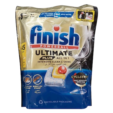 Finish Ultimate Plus All In One Lemon 45 Tabs
