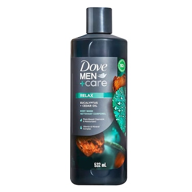 Dove Men+Care Body Wash to Repair Dry Skin in the Shower Eucalyptus + Cedar Oil with Plant-Based Cleansers and Moisturizers, 532mL