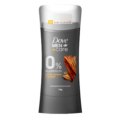 Dove Men+Care Antiperspirant Deodorant Stick,  Sandalwood &amp; Amber, 72H Protection, 0% Aluminium, 74g
