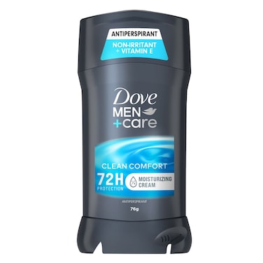 Dove Men+Care Antiperspirant Stick Deodorant for Men,Clean Comfort, Vitamin E, Moisturizer &amp; 72H Protection, 76g