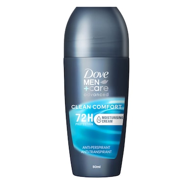 Dove Men+Care Advanced Antiperspirant Roll-On Deodorant,Clean Comfort, Moisturizer, 72H Protection, 50ml