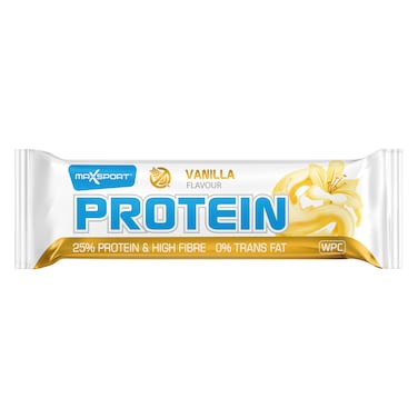 MaxSport Protein Bar Vanilla Flavour 60g &ndash; 25% Protein, High Fibre, 0% Trans Fat