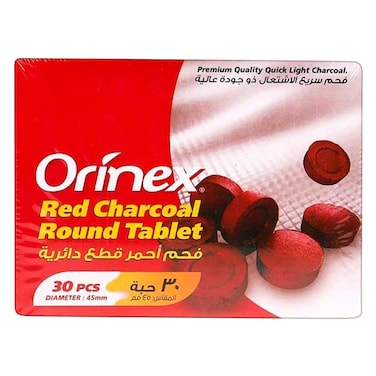 Orinex Red Charcoal 45mm 30 Pieces