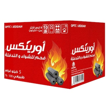 أورينكس فحم نشارة الخشب للشواء والتدفئة سريع الاشتعال 5 كج