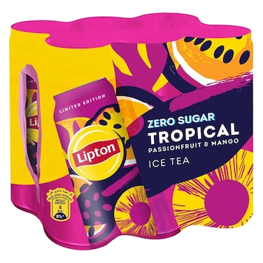 Lipton Ice Tea Tropical Zero Can 315ML Pack of 6 Pieces