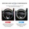 AGC ST-10184 38cm Universal Grey Steering Wheel Cover for Round Wheels, Soft Breathable Fabric