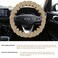 Universal Car Steering Wheel Cover 40cm &ndash; Soft Anti-Slip Braided Fabric Grip Protector &ndash; All-Season Comfort Fit for Cars, SUVs, Trucks &ndash; Beige

