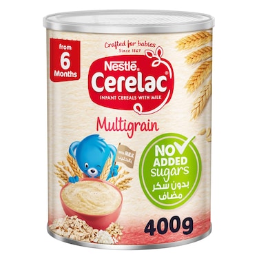 Nestle Cerelac - Wheat, Multigrain Infant Cereals with Milk, No Added Sugars, From 6 months, Tin, 400g