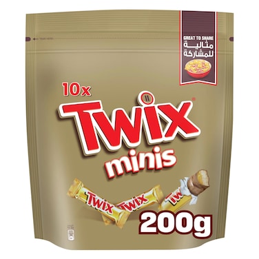 Twix Original Chocolate Minis, 10 Mini Bars, 200g