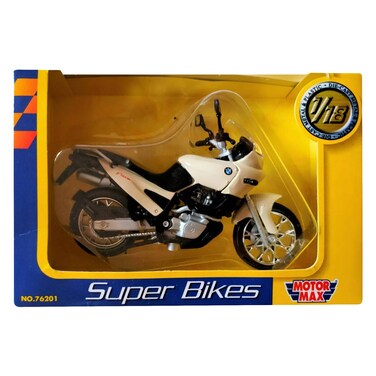 موتور ماكس سوبر بايكس رقم 76201 - دراجة نارية بي إم دبليو F650 - مقياس 1:18 - مع علبة