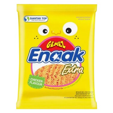 Siantar Top Gemet Enaak Extra Noodle Snack Chicken Flavour - Net Weight 30g, Can Be Eaten Immediately
