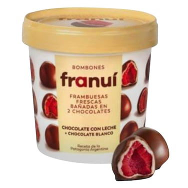 Franui Frozen Raspberries in Milk Chocolate &ndash; 12 &times; 150 g